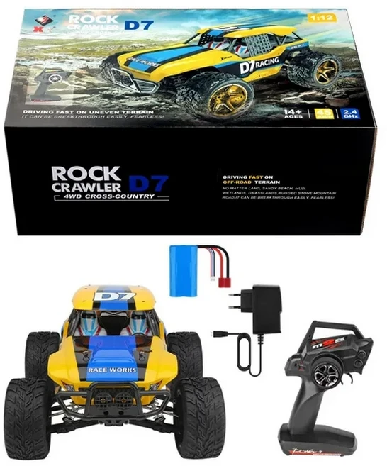 Wltoys 12402 A D7 락 크롤러 4륜 구동 오프로드 트럭 1:12 스케일 고속 방수 2.4G RC 드리프트 자동차 (소, 01 12402 A D7 RTR
