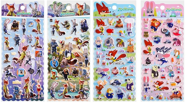 주토피아 닉과 주디 파티 장식 일회용 식기 세트 테이블보 배너 케이크 토퍼 풍선 생일 용품, 23 Random 1pcs