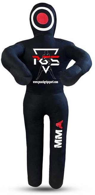 MMA 그래플링 더미 브라질리언 주짓수 BJJ 펀칭백 자기방어 레슬링 유도 가라테 복싱 던지기 제출 스탠딩 포지션 채워지지 않음 (풀 블랙 1.8m(6피트/70인치)), 풀 블랙