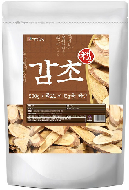 건강중심 국산 말린 감초, 1개, 500g