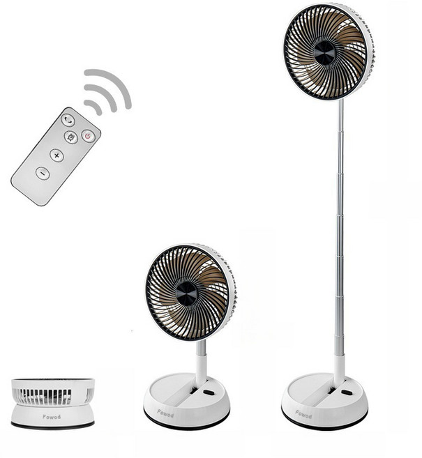 Fowod 무선 스탠드선풍기 탁상형 양용 리모컨 접이식 캠핑 선풍기, F158A