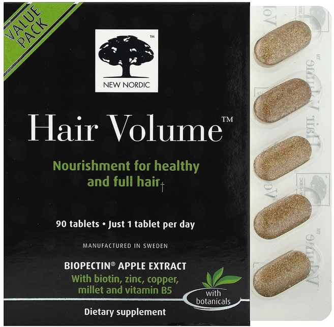 New Nordic 바이오펙틴 사과 추출물 함유 Hair Volume 90정, New Nordic 바이오펙틴 사과 ..., 1개 - 쿠팡