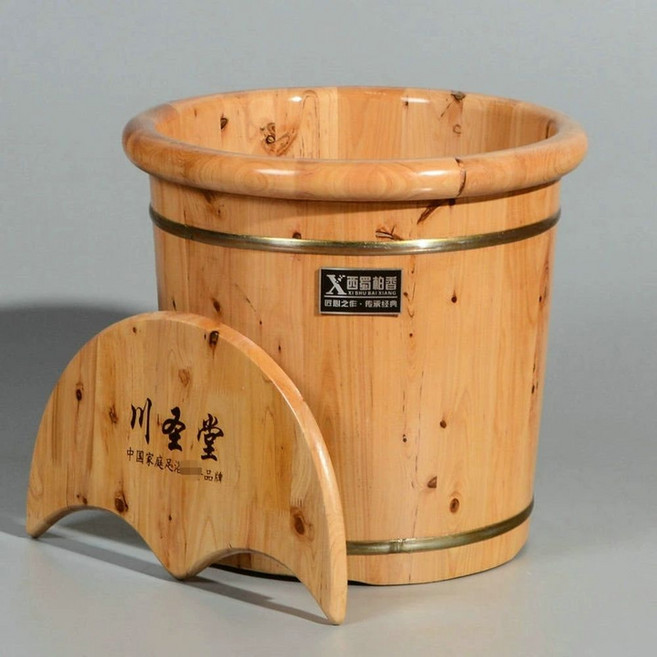 발습식 편백나무 발찜질 40CM 족욕기 건식 족욕기, Chuanshengtang 캐릭터 커버  40 라운드