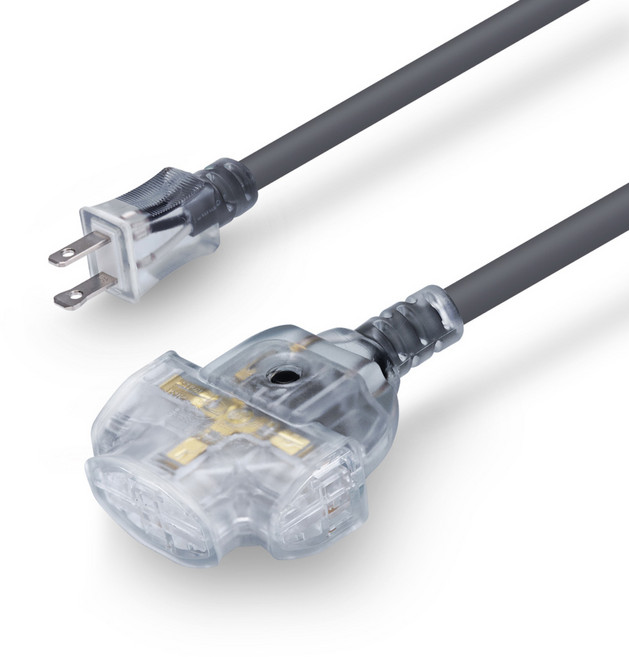PowerSync 群加 台灣製造 2P1擴3插 工業級過載保護動力線電源延長線 3米, 鐵灰色, 1個, 3m