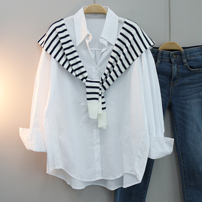 달콩 클립오버핏카라셔츠 롱셔츠 카라셔츠 남방