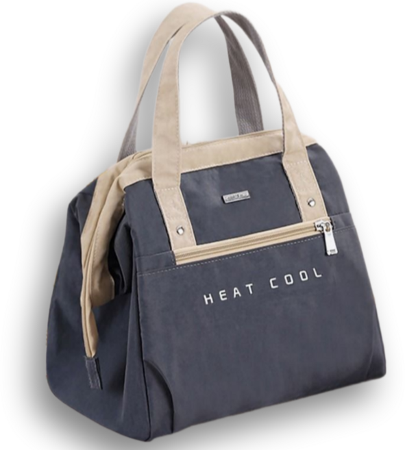 아이템픽 모던 클래식 보온 보냉 런치백, 딥 챠콜