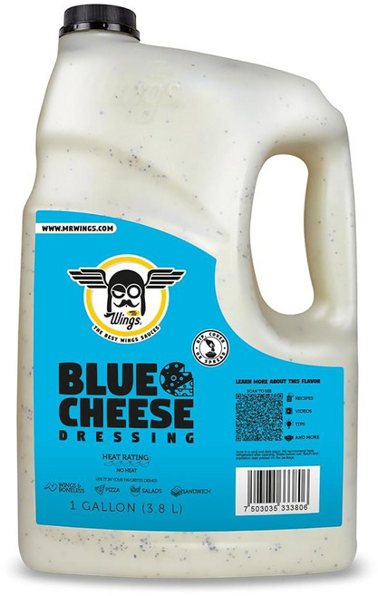 Mr Wings 레몬 & 페퍼 드레싱 3.8L(128액량 온스) 이 완벽한 맛을 닭고기 뼈 없는 생선 그릴 야채 등 모든 음식에 소스 또는 마리네이드로 사용하세요., 1 Gallon, Blue Cheese, 3.8L, 1