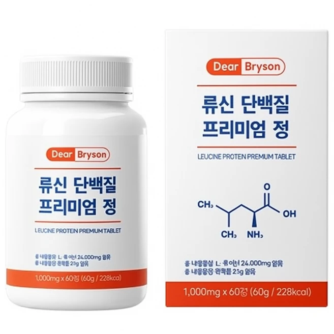 디어 브라이슨 류신 단백질 프리미엄 정 타블렛 근육 보충제 순도 99.5%, 1개, 60정 - 쿠팡