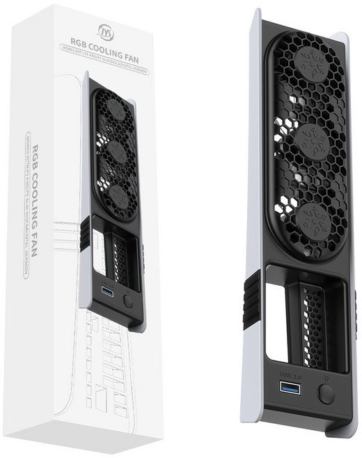 플스5 프로 슬림 쿨러 쿨링팬 오토 저소음 LED, 1개, 블랙, P519