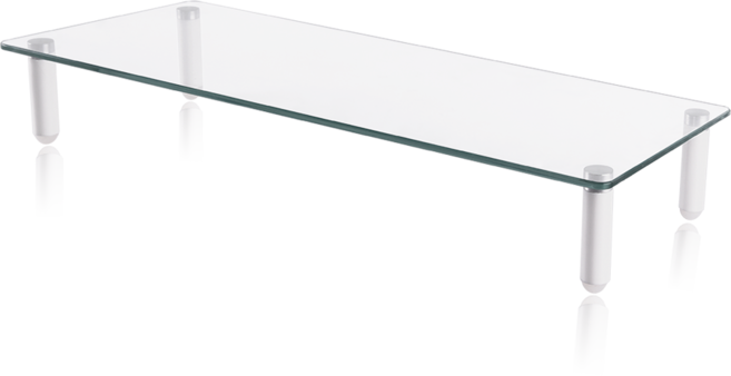 엔산마운트 MR-061 강화유리 모니터받침대 심플 선반 화이트스탠드, 혼합색상, 1개