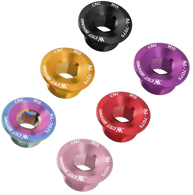 시그니처베이지 자전거 크랭크암 픽싱 볼트링 캡 M19 부품 YPZ489, 1개, 블랙