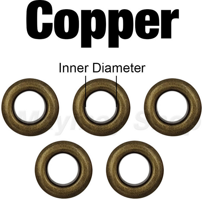 100 세트 4mm 다색 Eyelets 그로멧 금속 반지 와셔 Scrapbooking 싱글 슈즈 벨트 캡 가방 태그 의류 DIY Leathercraft, Copper, 1개