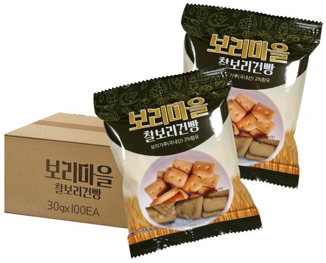 금풍제과 보리마을 찰보리건빵, 30g, 100개