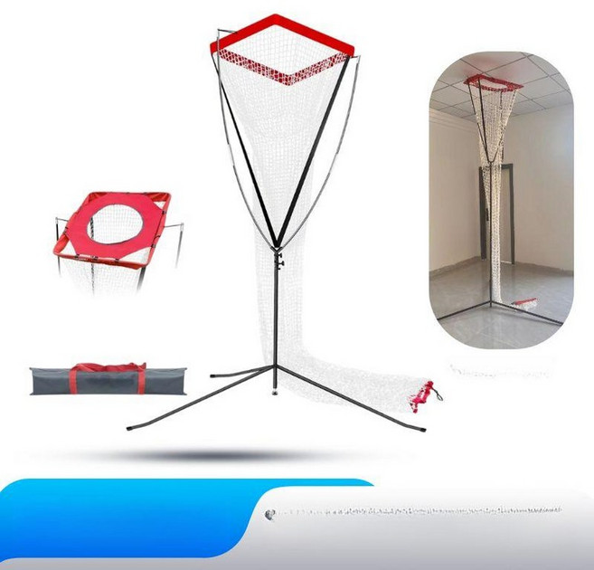 접이식축구카트 배구공 이동식 스텐레스 볼카트 바스켓, 1개, 레드 투수 트레이닝