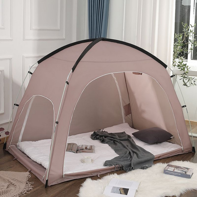 난방텐트 우풍 거실 실내용 바닥있는 1인 방한 보온