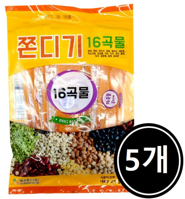 에코푸드 16곡물 쫀디기, 210g, 5개