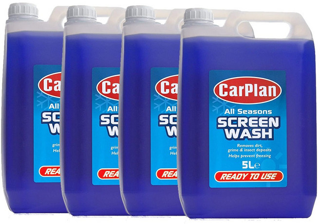英國CarPlan Screen Wash 預混式雨刷水 免加水雨刷精 玻璃清潔劑, 4個, 5L