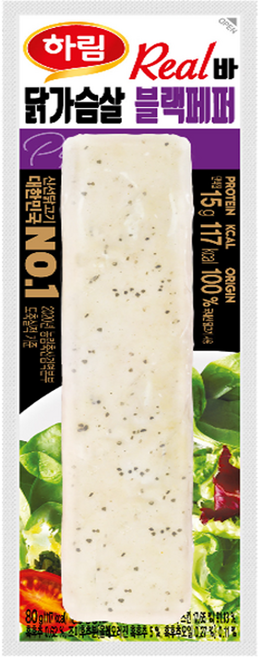 하림 닭가슴살리얼바 블랙페퍼, 80g, 4개