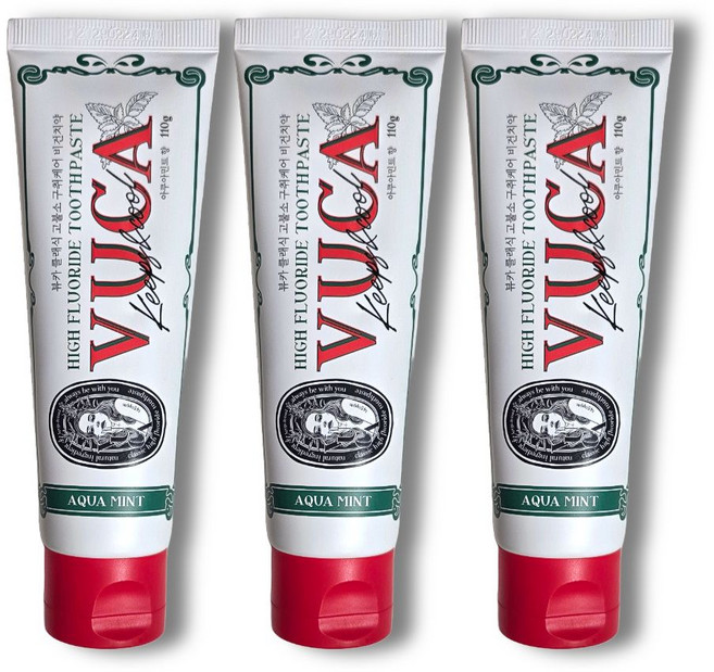 뷰카 클래식 고불소 구취케어 치약, 110g, 3개