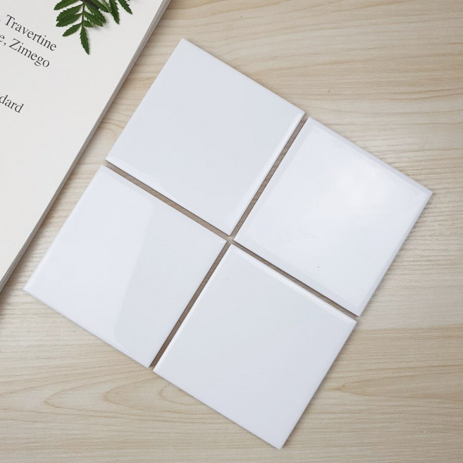 타일닷컴 단색 정사각 타일 레인보우 16컬러(100X100), 1. 유광 화이트-1장(0.01㎡), 1개