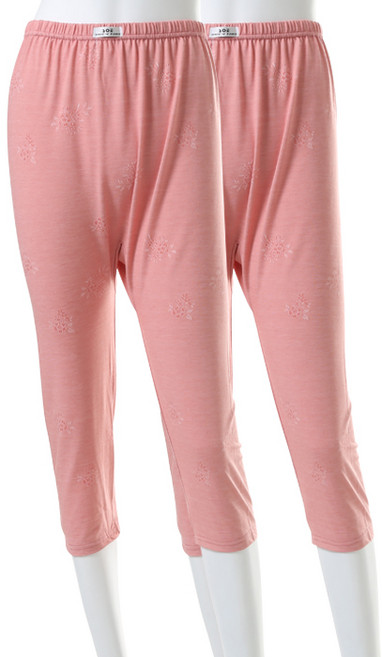 캐리루시 여성용 8부 모달 자가드 하의 2p