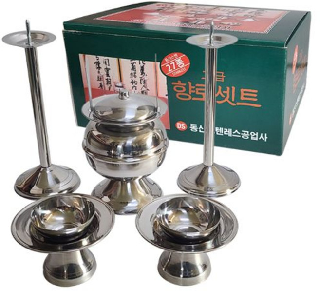국산 스텐 고급(향로 셋트) 제기 촛대 불통 잔알 잔대 ths*87959Cr, 1개