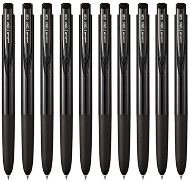 시그노 알티원 노크 젤잉크펜 UMN155 0.38mm, 블랙, 10개
