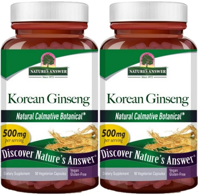 네이처스앤서 한국 인삼 500mg, 50정, 2개, 50정 - 쿠팡