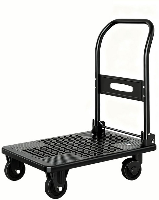 加厚折疊手推車 拉貨平板車 四輪車, 1個, 加厚板普通款63*40（120斤）不靜音, 加厚板普通款63*40（120斤）不靜音