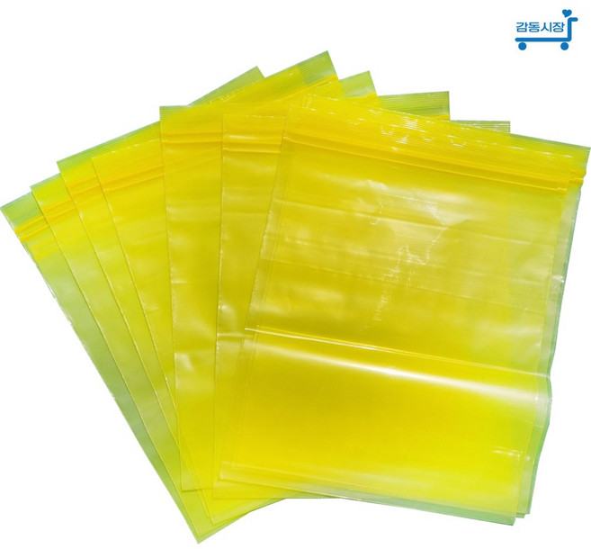 감동시장 친환경지퍼백 신선도유지 이중잠금 지퍼백 10입 노랑, 특특대(XXL) 이상, 1개, 10개