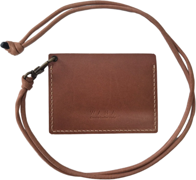 원카드 소가죽 카드 지갑 목걸이 스트랩 세트