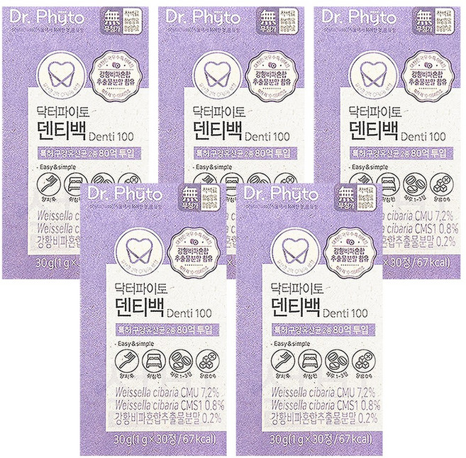 닥터파이토 덴티백 구강유산균, 30정, 5개