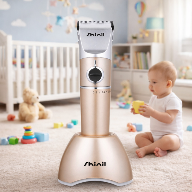 신일 저소음 유아 어린이 겸용 이발기 바리깡 전문가용, 퓨어아이보리