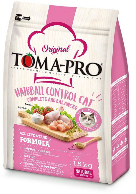 TOMA-PRO 優格成幼化毛貓雞肉配方 全齡貓適用, 雞肉+米飯, 1.5kg, 1個