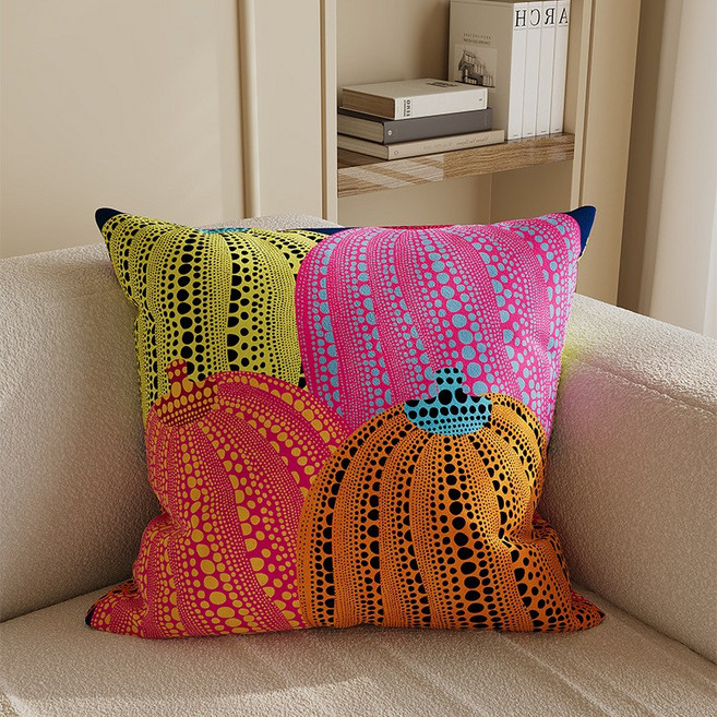 두리안나 호박 인테리어 쿠션 커버 양면 벨벳 소파 쿠션