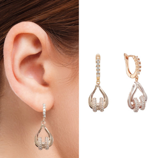 [혜성 주얼리] 제이미 럭셔리 볼륨 로즈골드 엣지 귀걸이