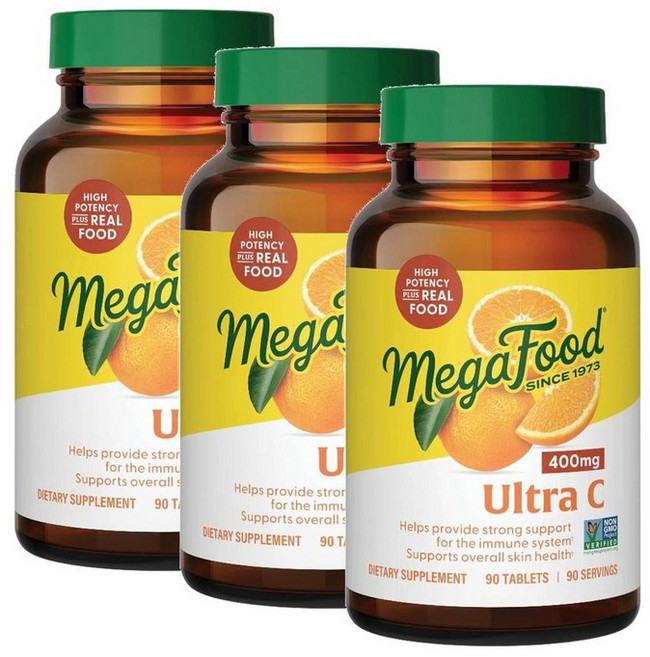 메가푸드 울트라 비타민 C 400mg MegaFood UltraC-400, 3개, 90정