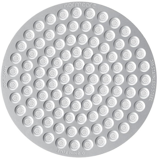 Normcore 58.5mm 퍽 스크린 0.8mm 두께 하단 샤워 스크린 58mm 포타필터 바구니용 재사용 가능한 금속 필터 316 스테인리스 스틸, Normcore 58.5mm 퍽 스크린, 0.8mm 두