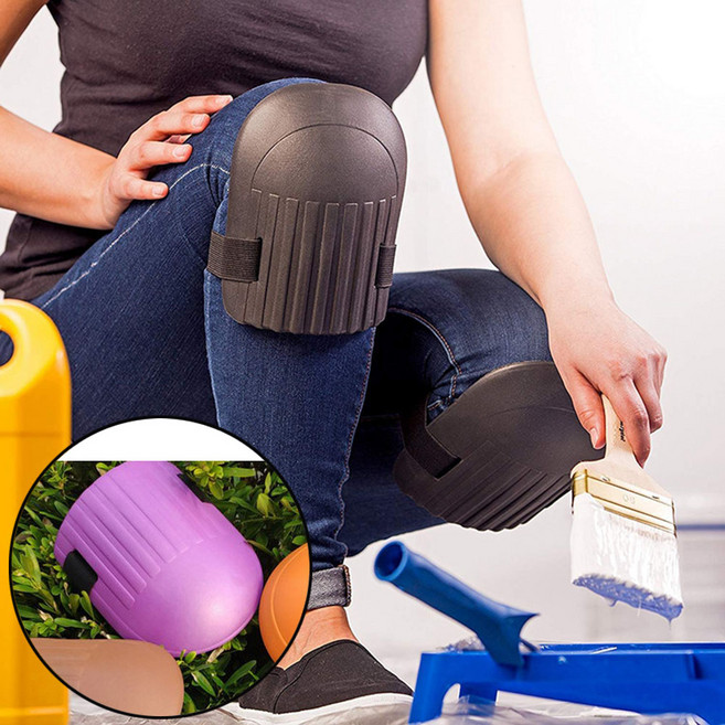 예삐스토어 2세트 작업 현장 원예용 무릎 보호대 쿠션 타일 작업용 청소 홈트 보호대, 검정+보라