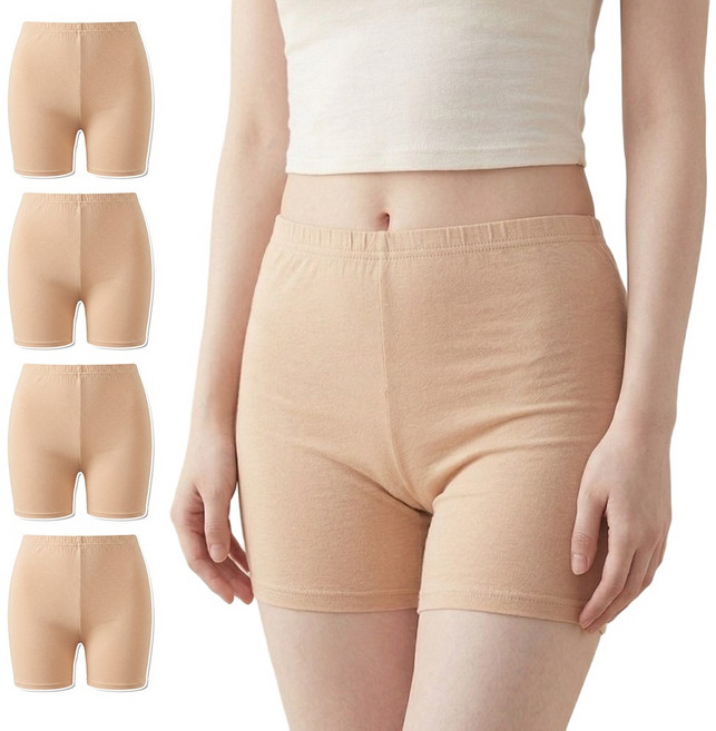 비너스 자스민 4매입 여성 인견 여름 속바지 학생 교복 3부 속반바지 세트