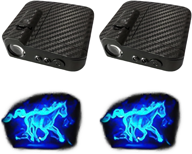 베스트핏 자동차 도어라이트 LED 데코 프로젝터 세트 도어 웰컴 라이트, 청마 2p, 1박스