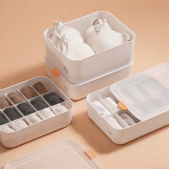 칸칸 정리치트키 속옷 양말 정리함 3type / 서랍정리 칸막이 속옷보관함 양말수납함 뚜껑형 수납박스, 1개, 15칸