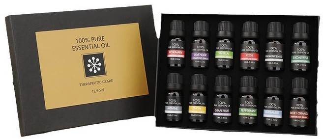 천연 아로마오일 에센셜오일 12종세트 숙면 수면 아로마테라피, 1개, 10ml, 복합향