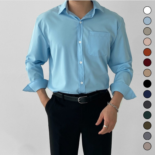 다이나믹피플 남자 구김없는 스판 링클프리 셔츠 남방 와이셔츠 빅사이즈 M~4XL