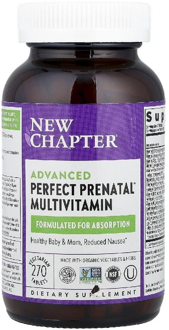 뉴챕터 멀티비타민 Advanced Perfect Prenatal 종합비타민 베지정제270정, 1개, 270정 - 쿠팡