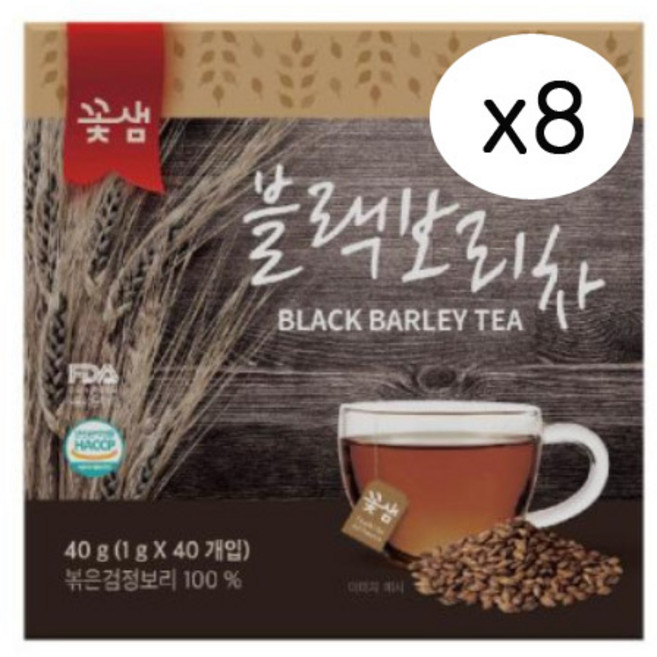 꽃샘 블랙보리차 (1gx40티백)8개, 1g, 40개입, 8개