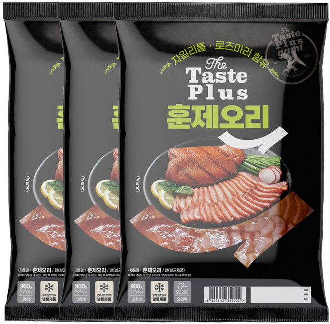 가미 훈제 오리 완포, 900g, 3개