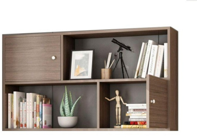 벽걸이 책장 선반장 거실 수납장 진열대 아트월 화이트 인테리어 북셀프 장식장, 옵션 4 월넛+화이트