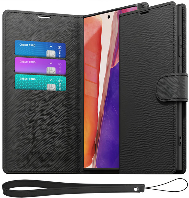 신지모루 마그네틱 사피아노 가죽 다이어리 지갑 케이스 + 핸드 스트랩 세트