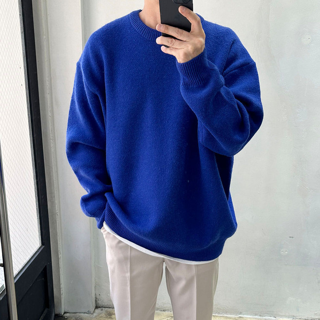 라운지21 남자 데일리 오버핏 모헤어 니트